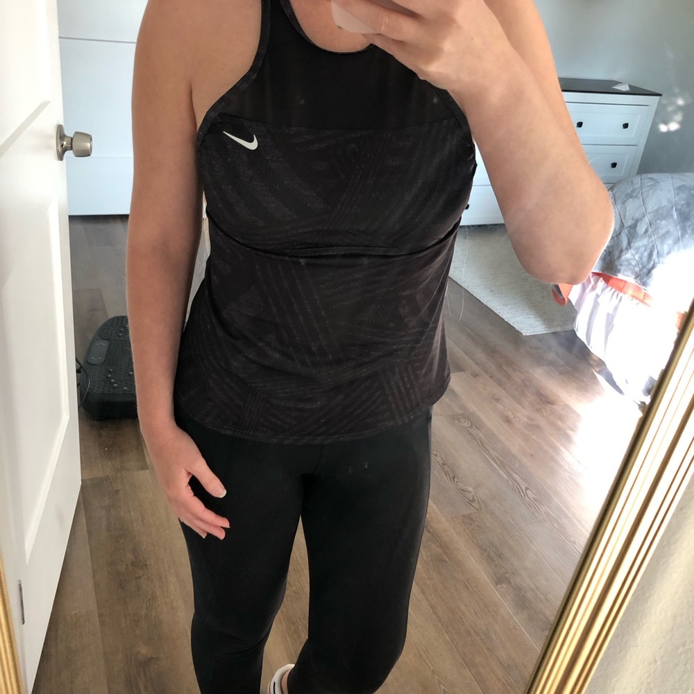 Nike Black Patterned Sports Tank